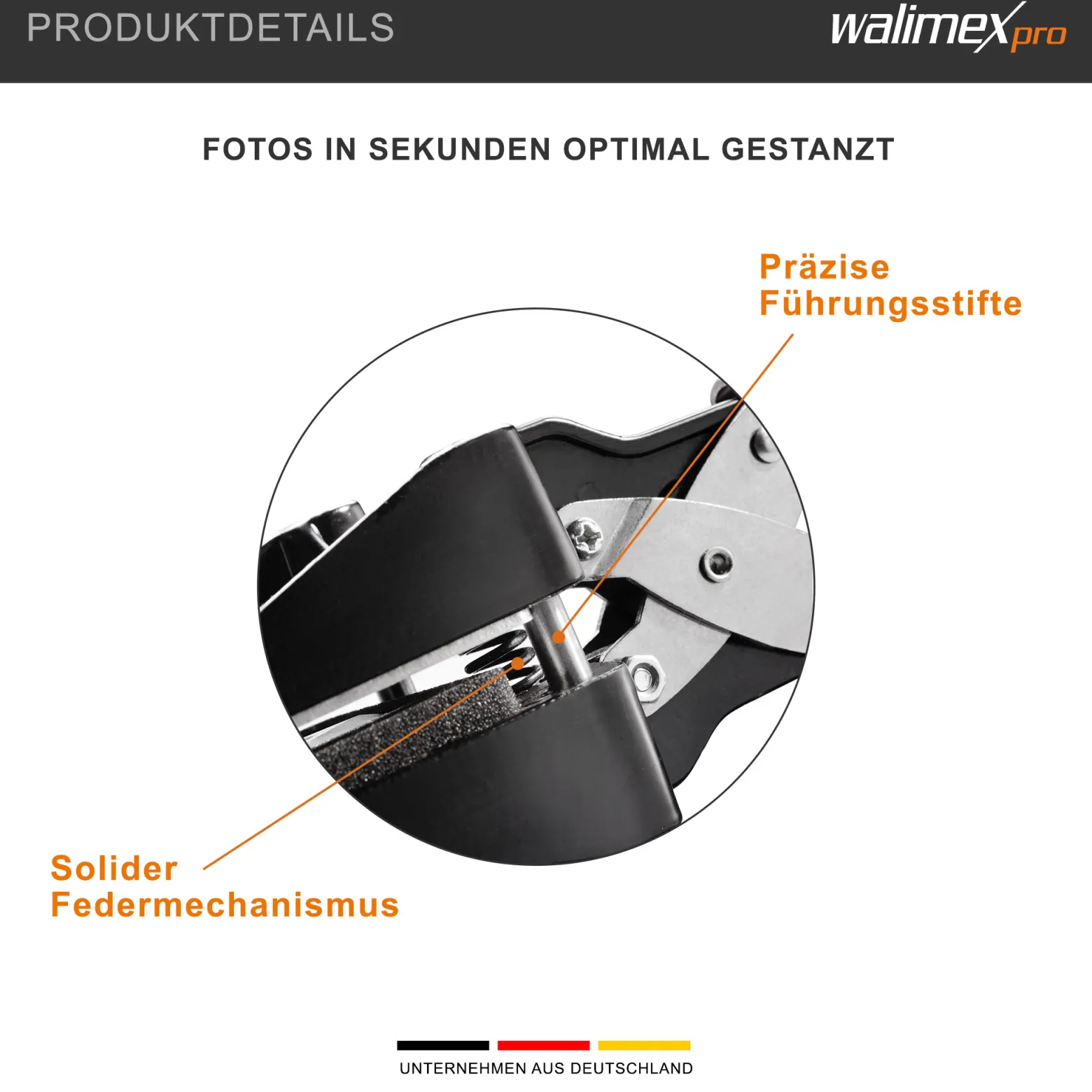 Walimex pro Passbildstanze 35 x 45 mm, Fotostanze mit ergonomischem Griff, Handstanze für professionelle Passbilder, Stanze für saubere Schnittkanten