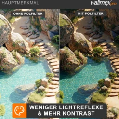 Walimex pro Polfilter zirkular slim 67 mm, Polarisationsfilter inkl. Schutzhülle, CPL Filter mit Metallfassung, Kamera Pol Filter für professionelle Aufnahmen