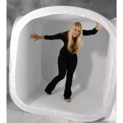 Walimex pro Pop-Up Lichtwürfel 150 x 150 x 150 cm Fotozelt für Produktfotografie mit Hintergrundstoffen und Transporttasche