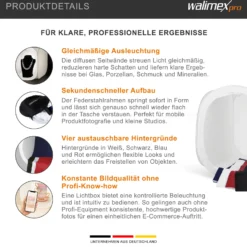 Walimex pro Pop-Up Lichtwürfel 75 x 75 x 75 cm Fotozelt für Produktfotografie mit Hintergrundstoffen und Transporttasche
