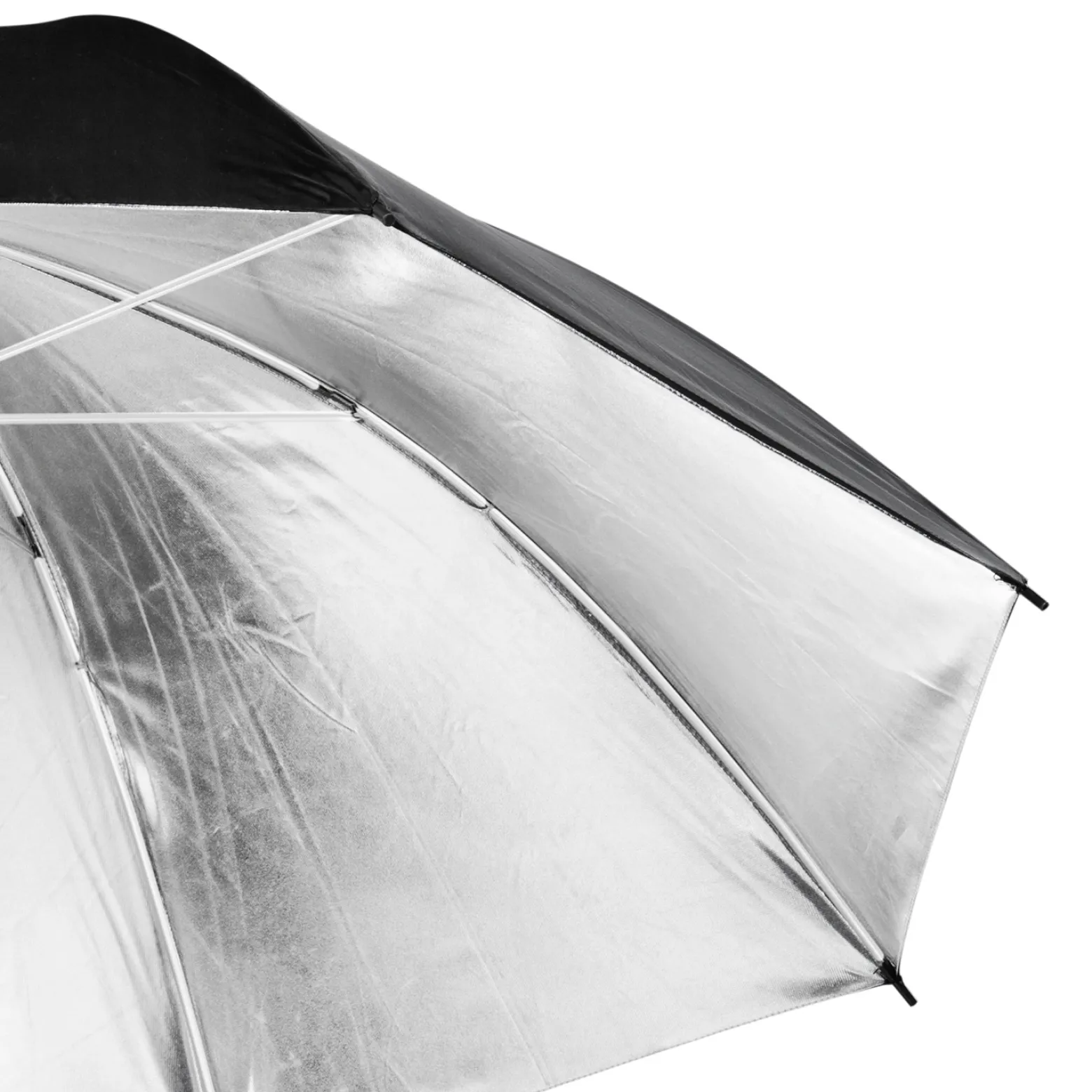 Walimex pro Reflexschirm zweilagig schwarz/silber, Fotoschirm 109 cm Durchmesser, robuster Reflektor mit hohem Reflexionsvermögen, Lichtformer für harte Lichtcharakteristik