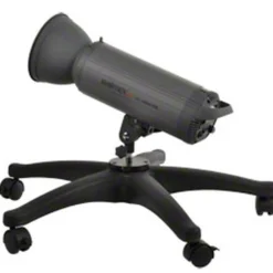 Walimex pro Rollstativ für Windmaschine höhenverstellbar 70-110 cm, Lampenstativ mit 12 kg Traglast, mit 5/8 Zoll Spigot, fünf Rollen und Feststellbremse