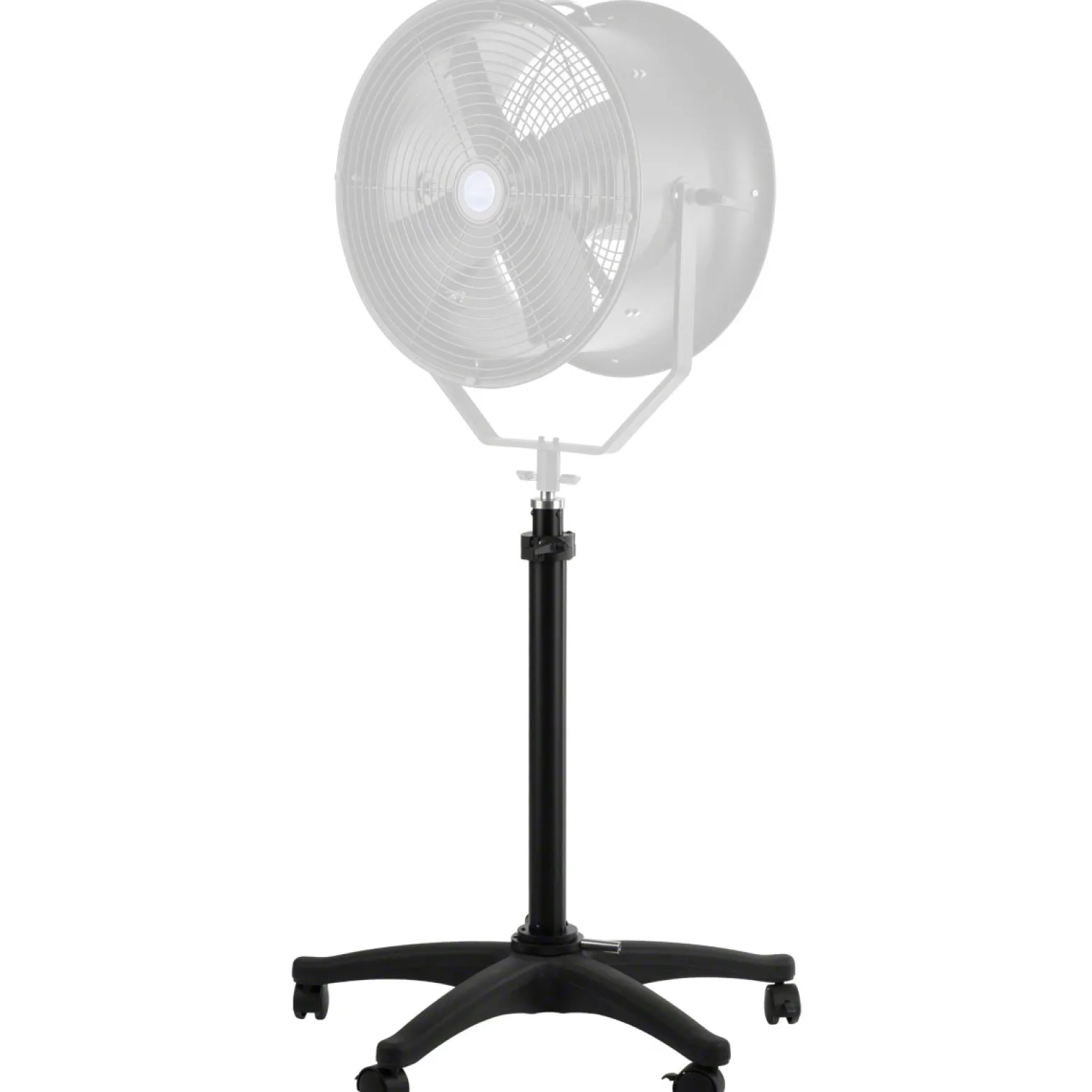 Walimex pro Rollstativ für Windmaschine höhenverstellbar 70-110 cm, Lampenstativ mit 12 kg Traglast, mit 5/8 Zoll Spigot, fünf Rollen und Feststellbremse