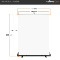 Walimex pro Roll-up Panel Hintergrund weiß 155 x 200 cm, Fotohintergrund mit Transportbox, Hintergrundsystem für Fotostudio, knitterfreie Fotoleinwand ideal für Freistellen und High-Key-Fotografie