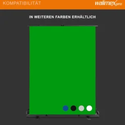 Walimex pro Roll-up Panel Hintergrund weiß 155 x 200 cm, Fotohintergrund mit Transportbox, Hintergrundsystem für Fotostudio, knitterfreie Fotoleinwand ideal für Freistellen und High-Key-Fotografie