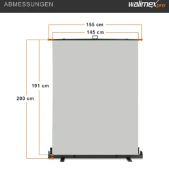 Walimex pro Roll-up Panel Hintergrund grau 155 x 200 cm, Fotohintergrund mit Transportbox, Hintergrundsystem für Fotostudio, knitterfreie Fotoleinwand ideal für Portraits und dezente Lichtakzente