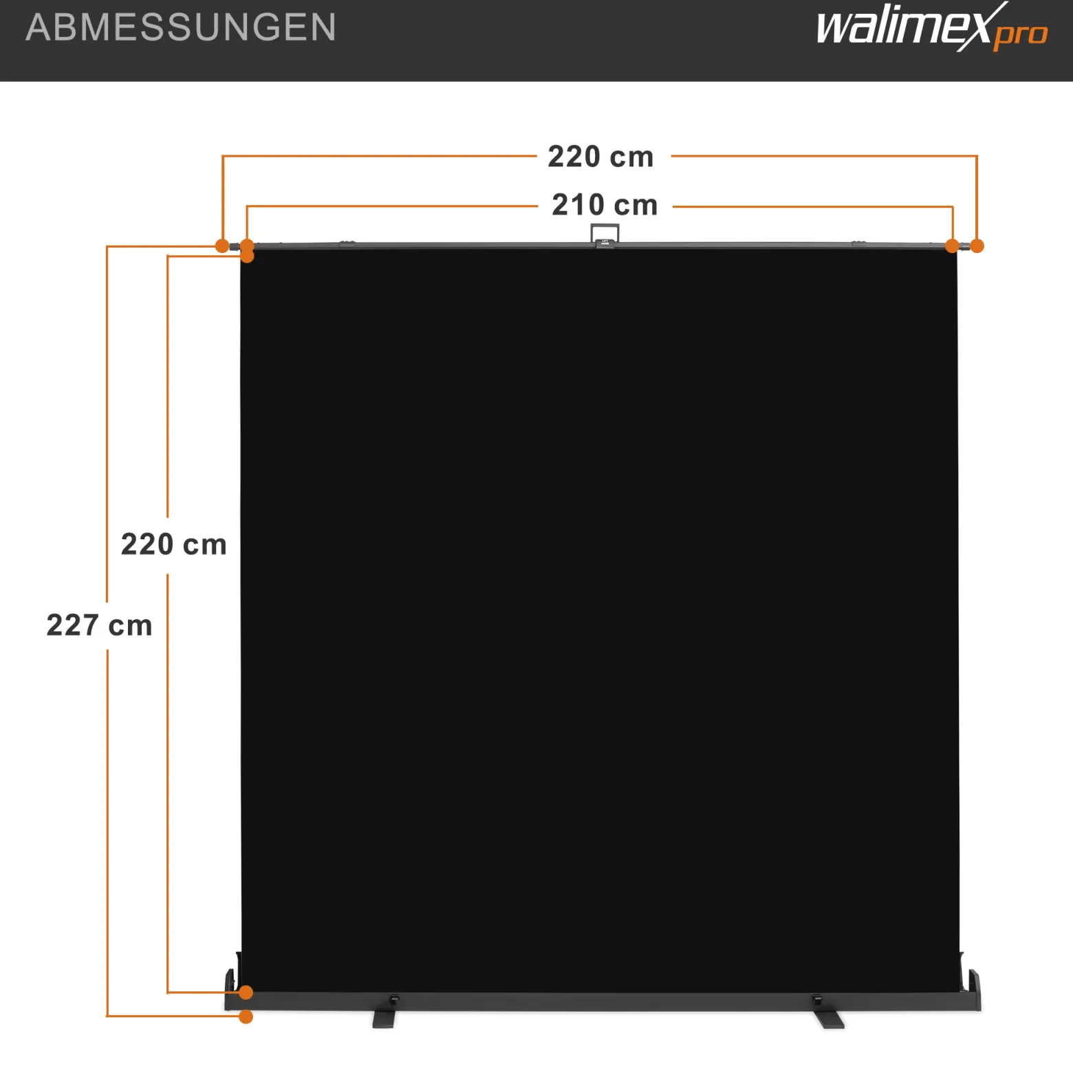 Walimex pro Roll-up Panel Hintergrund schwarz 210 x 220 cm, Fotohintergrund mit Transportbox, Hintergrundsystem für Fotostudio, knitterfreie Fotoleinwand ideal für Low-Key-Fotografie und Portraits