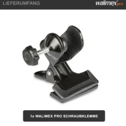 Walimex pro Schraubklemme mit Schraub- und Klemmvorrichtung für Stangen bis 3,5 cm, Klemmbereich 2,5 cm, Studio Zubehör für Hintergründe und Reflektoren