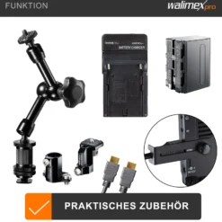 Walimex pro Set Full HD Monitor Director III - 7 Zoll / 17 x 176 x 130 mm - Akku / 1/4