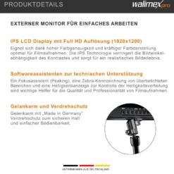 Walimex pro Set Full HD Monitor Director III - 7 Zoll / 17 x 176 x 130 mm - Akku / 1/4
