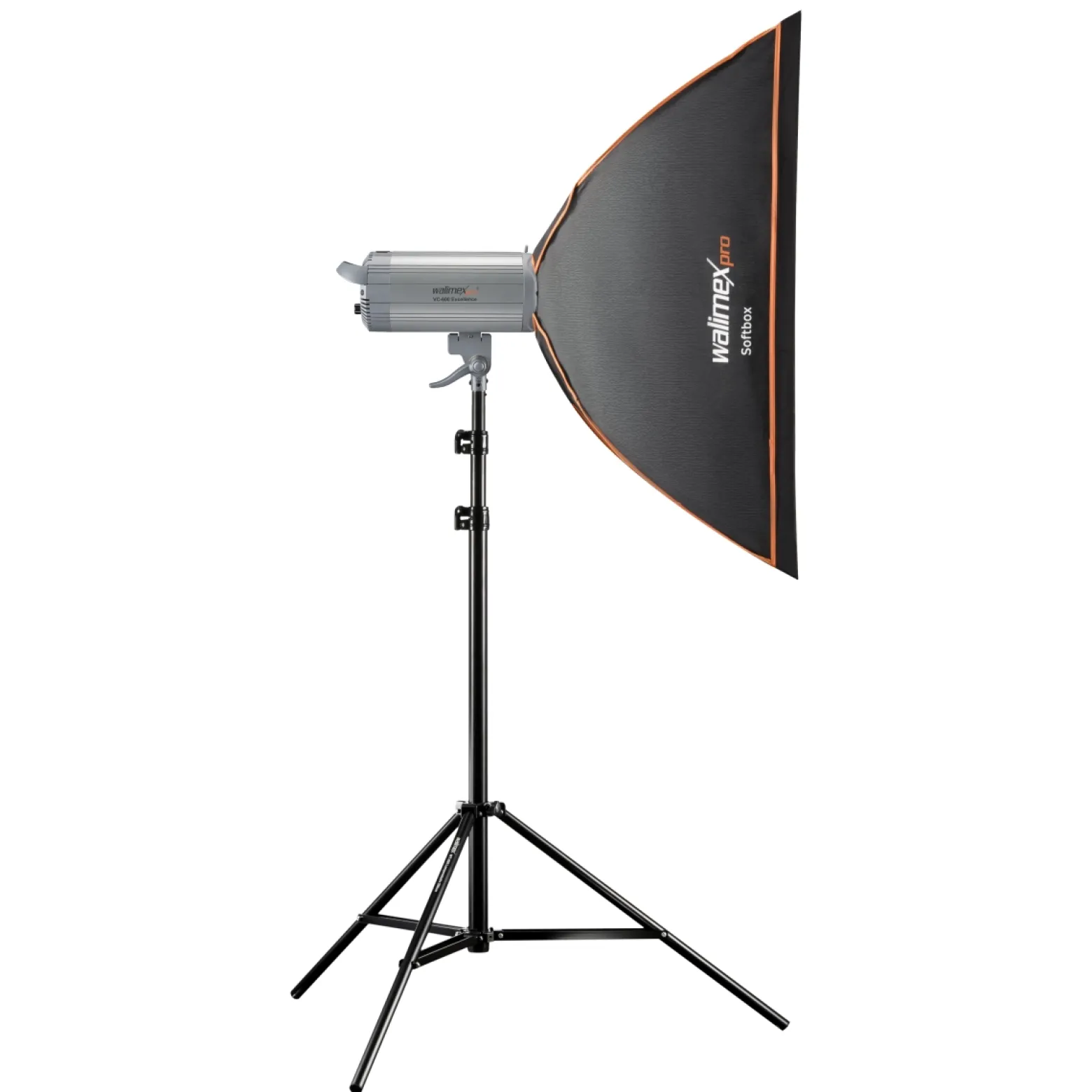 Walimex pro Softbox Orange Line 60 x 90 cm, Soft Box 360° drehbar, Lichtformer für Foto und Video, inkl. Diffusor ideal für Fotostudio
