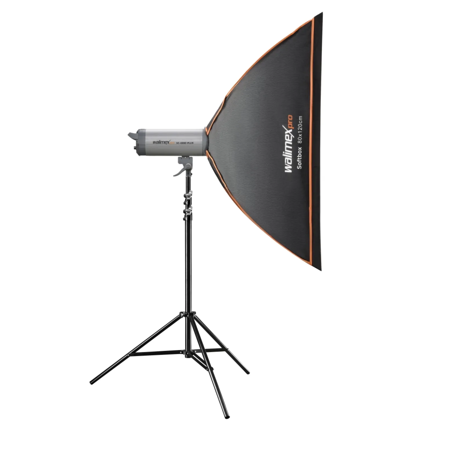 Walimex pro Softbox Orange Line 80 x 120 cm, Soft Box 360° drehbar, Lichtformer für Foto und Video, inkl. Diffusor ideal für Fotostudio