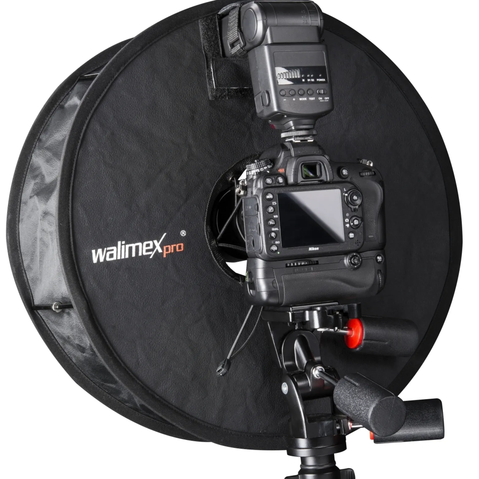 Walimex pro Softbox RoundLight Ø 46 cm faltbar Ringblitz Diffusor für Aufsteckblitz für Porträt und Makrofotografie