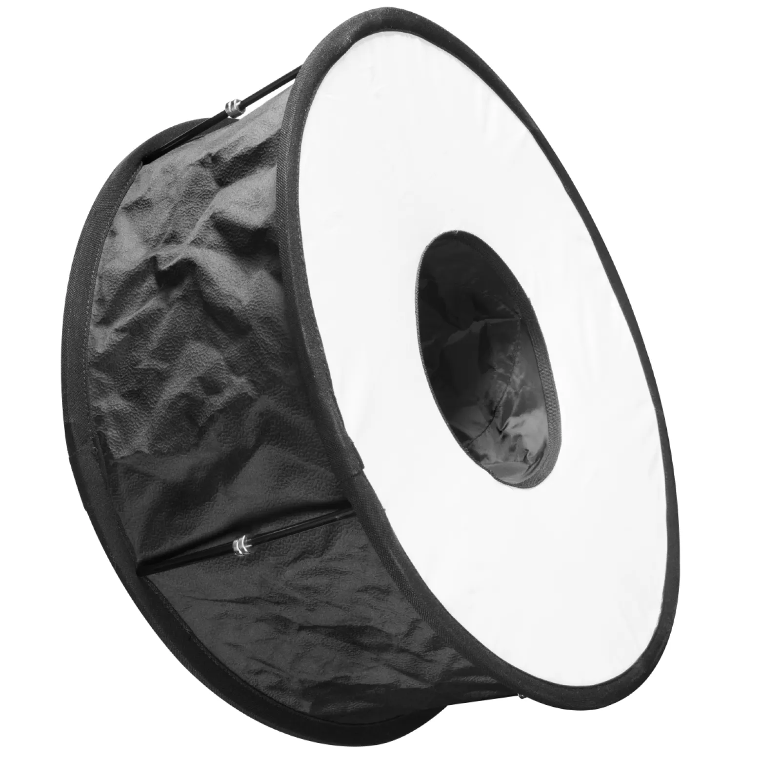 Walimex pro Softbox RoundLight Ø 46 cm faltbar Ringblitz Diffusor für Aufsteckblitz für Porträt und Makrofotografie