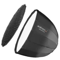 Walimex pro Softbox Studio Line Deep Rota QA90 - 700 x 900 x 900 mm - mit Quick Assemble System, Grid, Diffusoren und Tasche - inkl. Adapters für Aurora/Bowens
