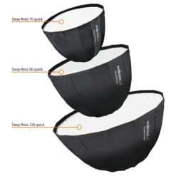 Walimex pro Softbox Studio Line Deep Rota QA90 - 700 x 900 x 900 mm - mit Quick Assemble System, Grid, Diffusoren, Tasche, Speedring für Aufsteckblitz Systemblitz Studioblitz
