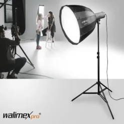 Walimex pro Softbox Studio Line Deep Rota QA90 - 700 x 900 x 900 mm - mit Quick Assemble System, Grid, Diffusoren, Tasche, Speedring für Aufsteckblitz Systemblitz Studioblitz