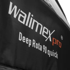 Walimex pro Softbox Studio Line Deep Rota QA90 - 700 x 900 x 900 mm - mit Quick Assemble System, Grid, Diffusoren und Tasche - inkl. Adapters für Elinchrom