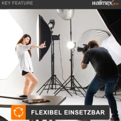 Walimex pro Softbox 40 x 60 cm mit 35 W Daylight LED, Studioleuchte 5000 K Tageslicht, Soft Box neigbar um ca. 135°, inkl. Diffusor ideal für Fotostudio