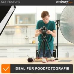 Walimex pro Softbox 40 x 60 cm mit 35 W Daylight LED, Studioleuchte 5000 K Tageslicht, Soft Box neigbar um ca. 135°, inkl. Diffusor ideal für Fotostudio