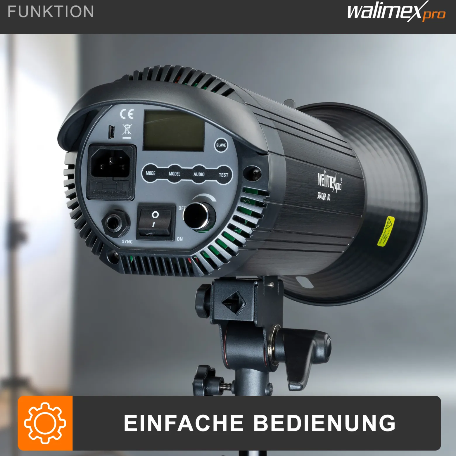 Walimex pro Stager 600 HSS Studioblitz, 600 W Studiolicht mit LED-Einstelllicht, Videolicht mit 2,4 GHz Empfänger, kurze Abbrennzeit, ideal für Fotostudio