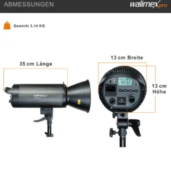 Walimex pro Stager 600 HSS Studioblitz, 600 W Studiolicht mit LED-Einstelllicht, Videolicht mit 2,4 GHz Empfänger, kurze Abbrennzeit, ideal für Fotostudio