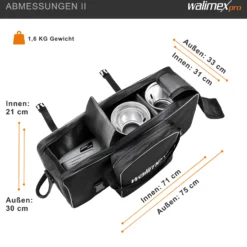 Walimex pro Stager 400 HSS Studioblitz Set, 400 W Studiolicht mit LED-Einstelllicht, Studio-Komplettset mit Softbox und Lampenstativ, ideal für Fotostudio