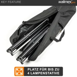 Walimex pro Stativtasche 98 cm für Max. 4 Studiostative bis 96 cm - Tragetasche mit Schultergurt, Praktisch und komfortabel, dicke Polsterung, außen: 98 x 18 x 16 cm, Innen 96 x 17 x 14 cm