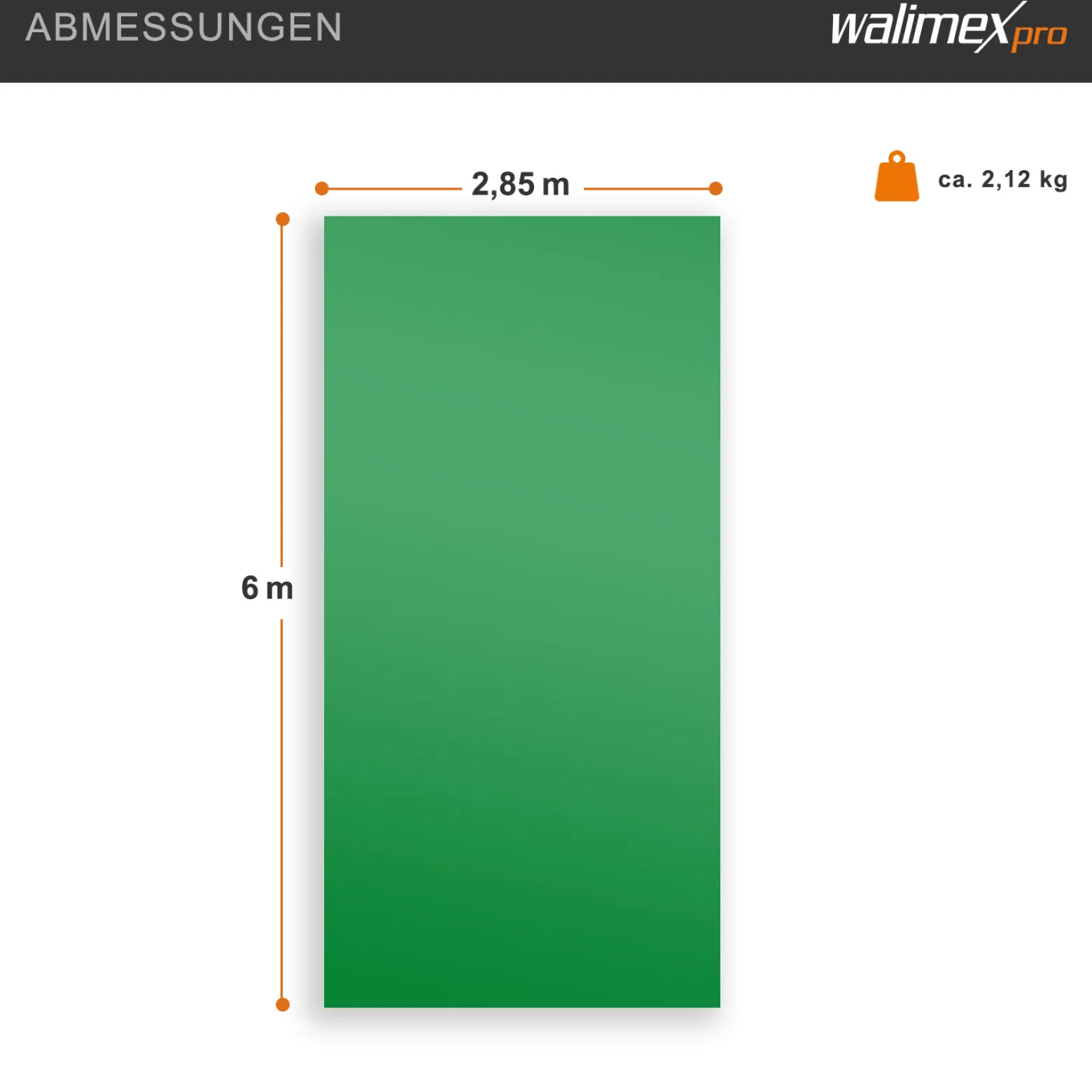 Walimex pro Stoffhintergrund 2,85 x 6 m chroma grün, Fotohintergrund aus Polyester 130 g/m², Hintergrund aus Stoff mit Tunnel für Hintergrundsystem, ideal für Fotostudio