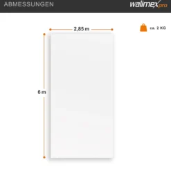 Walimex pro Stoffhintergrund 2,85 x 6 m weiß, Fotohintergrund aus Polyester 120 g/m², Hintergrund aus Stoff mit Tunnel für Hintergrundsystem, Backdrop ideal für Fotostudio