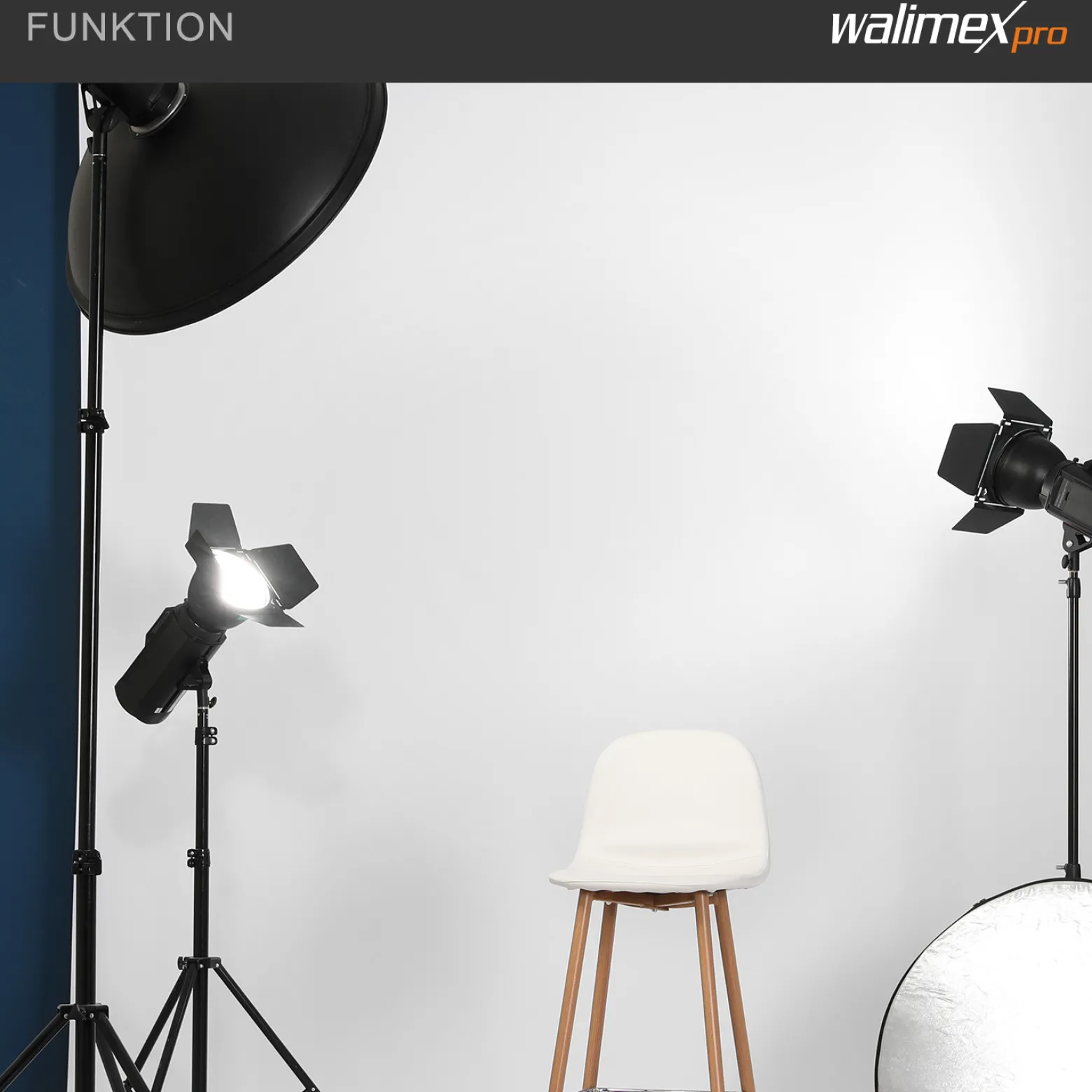 Walimex pro Stoffhintergrund 2,85 x 6 m weiß, Fotohintergrund aus Polyester 120 g/m², Hintergrund aus Stoff mit Tunnel für Hintergrundsystem, Backdrop ideal für Fotostudio
