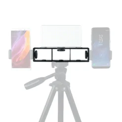 Walimex pro Streaming Frame Multifunktionshalter - 203 x 480 x 25 mm / 3 kg Tragkraft - 2 Blitzschuh Anschlüsse, 6x Gewinde & 3x Schrauben - für Kamera, Mikrofon, LEDs und Blitzgeräten