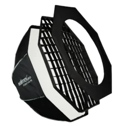 Walimex pro Studio Softbox Octagon 90cm, um 360° drehbar, einfacher Aufbau, inkl. Grid, Maske, Bowens Adapter und Transporttasche, ideal für Porträts und Beauty-Aufnahmen