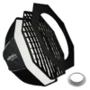 Walimex pro Studio Softbox Octagon 90cm + Softboxadapter für Hensel Expert, um 360° drehbar, inkl. Grid, Maske, Bowens Adapter und Transporttasche, ideal für Porträts und Beauty-Aufnahmen