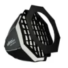 Walimex pro Studio Softbox Octagon 60cm, um 360° drehbar, einfacher Aufbau, inkl. Grid, Maske, Bowens Adapter und Transporttasche, ideal für Porträts und Beauty-Aufnahmen