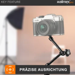Walimex pro Swivel Arm Magic 28 - 280 x 70 x 39 mm - Tragfähigkeit 2 kg max - 2x 1/4 Zoll Schraube - DSLR-Gelenkarm, Auslegearm für Videostative, DSLR Rigs, Dollys und Aufnahmetische, Schwarz