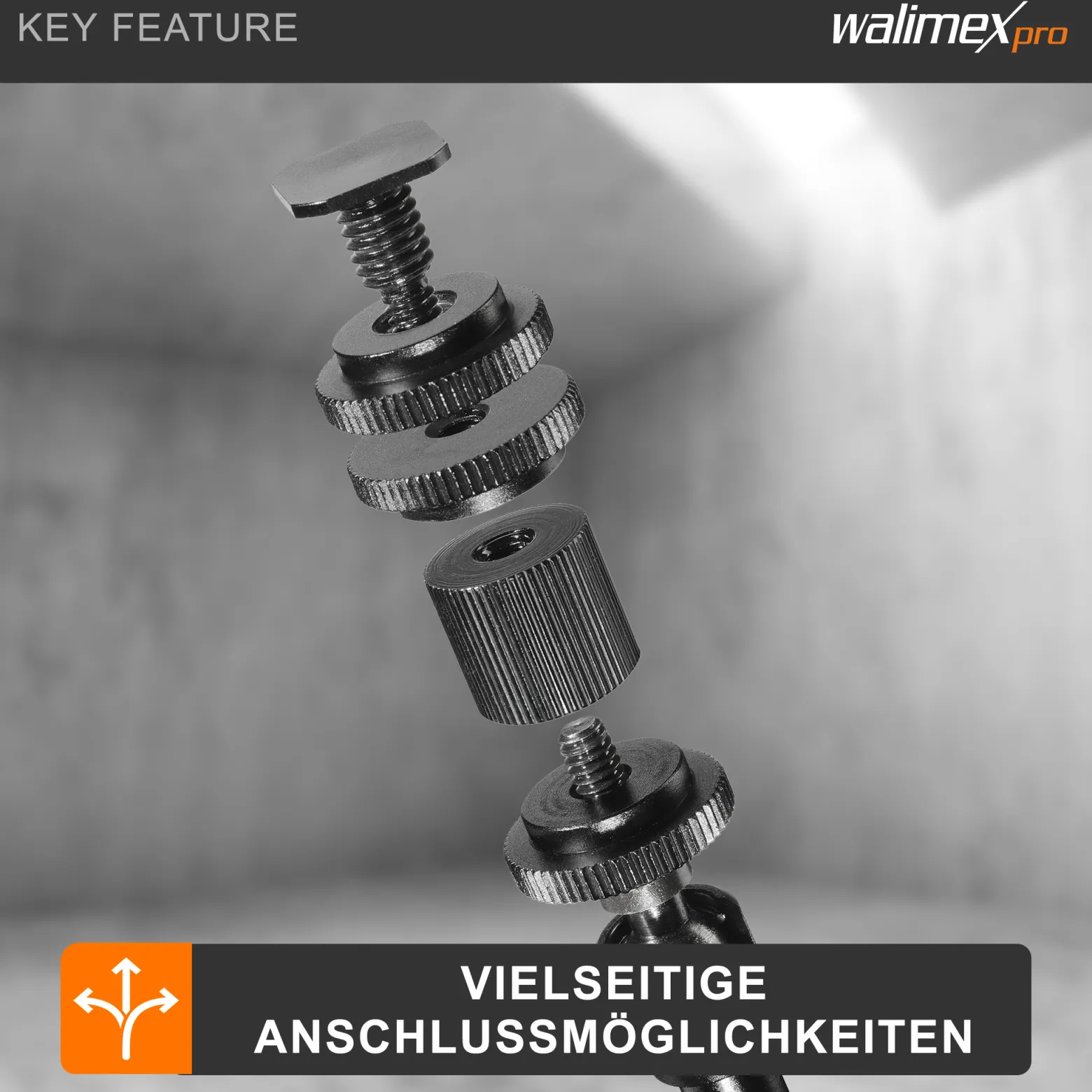 Walimex pro Swivel Arm Magic 28 - 280 x 70 x 39 mm - Tragfähigkeit 2 kg max - 2x 1/4 Zoll Schraube - DSLR-Gelenkarm, Auslegearm für Videostative, DSLR Rigs, Dollys und Aufnahmetische, Schwarz