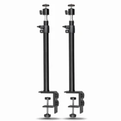 Walimex pro Table Top Lampenstativ 2er-Set höhenverstellbar 35-65 cm, Tischstativ mit Kugelkopf für 360° Drehung und 90° Neigung, Stativ mit Klemmhalterung für Studiobeleuchtung und Kamera