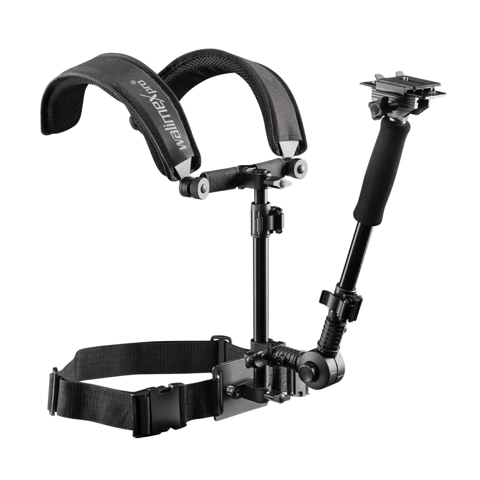 Walimex pro Video Schulterstativ für Kamera & Camcorder - Ergonomisch, Anpassbar & Komfortabel - Inklusive Schnellwechselplatte & Zoomring