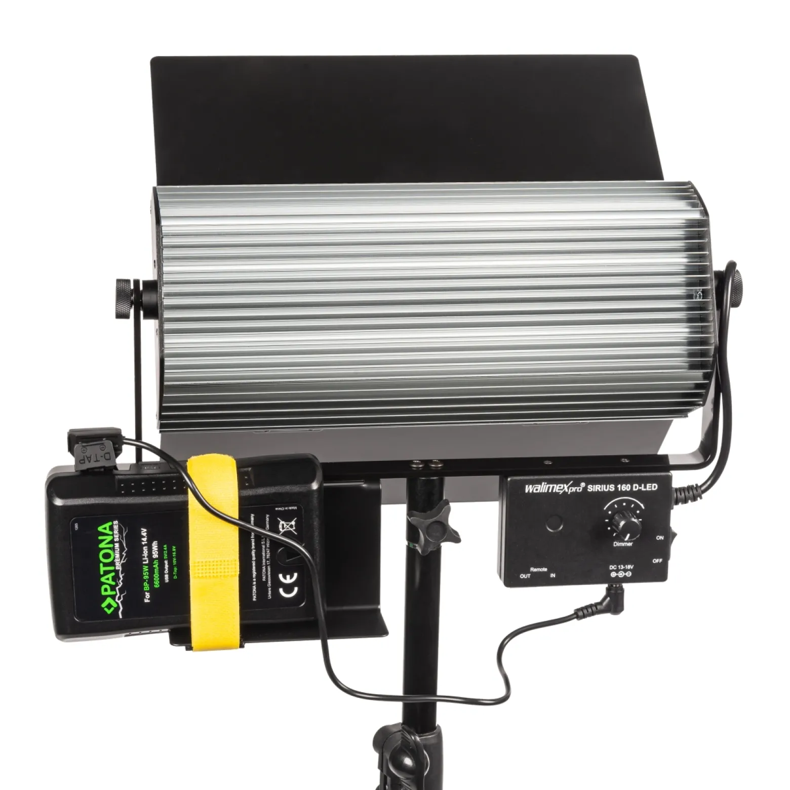 Walimex pro V-Mount Kabel für Sirius LED Leuchten, Kabel kompatibel mit V-Mount Akku, flexible Stromversorgung für Flächenleuchte, mobile Studio-Beleuchtung