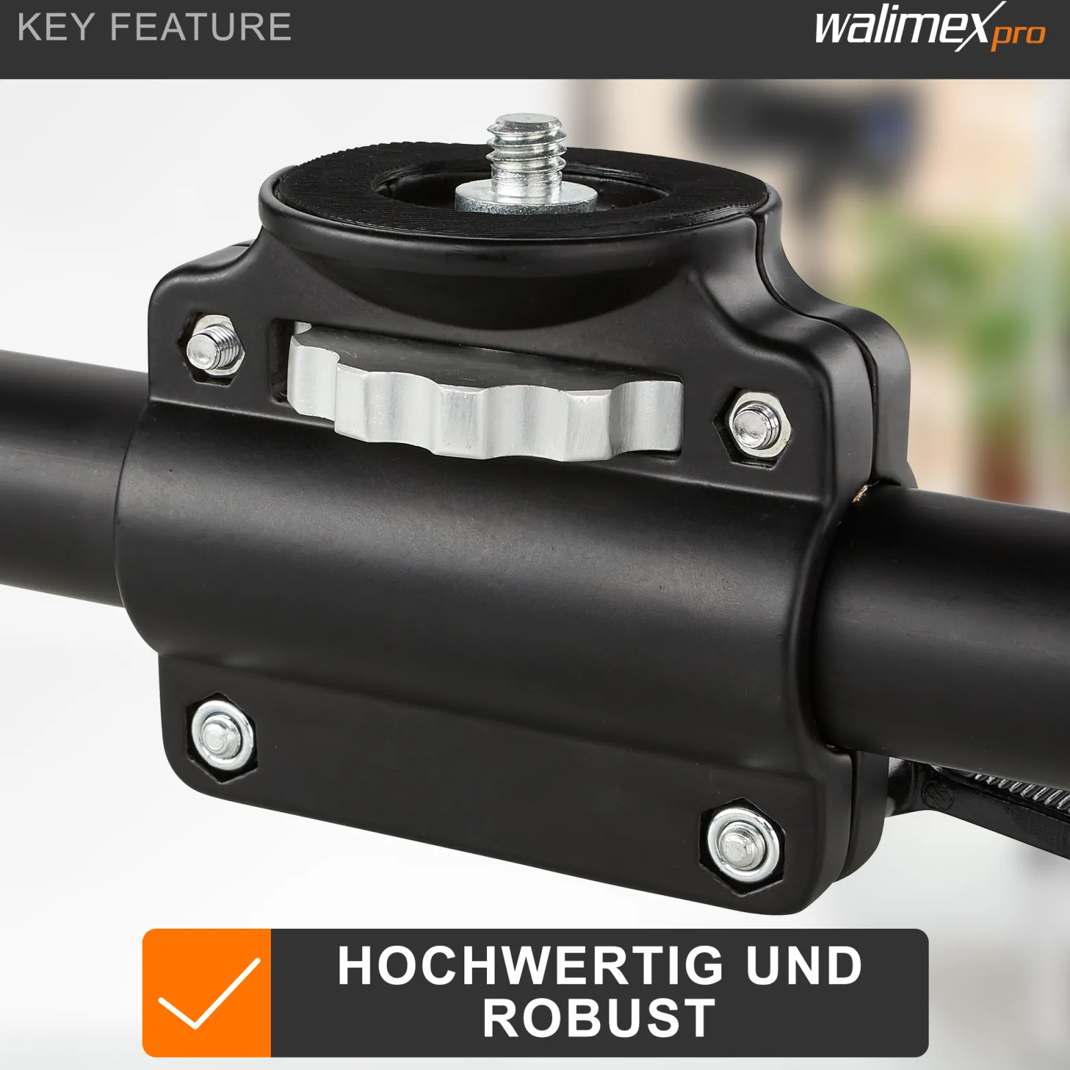 Walimex pro WT-628 Auslegearm 60 cm, Kamera Slider bis 4 Geräte montierbar, für Fotostativ mit 2x 3/8'' und 2x 1/4'' Gewinde, vielseitig einsetzbar im Fotostudio