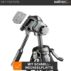 Walimex pro WT-3570 Basic-Stativ 168 cm schwarz, Kamerastativ mit Wasserwaage und 3D-Videoneiger, Dreibein Reisestativ mit Tragetasche, Tripod für DSLR, DSLM, System-, Digital- und Action Kameras