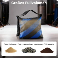 Walimex pro WT-806 Lichtstativ + Sandsack Set, Fotostativ bis 256 cm mit Federdämpfung und befüllbarer Gewichtssack