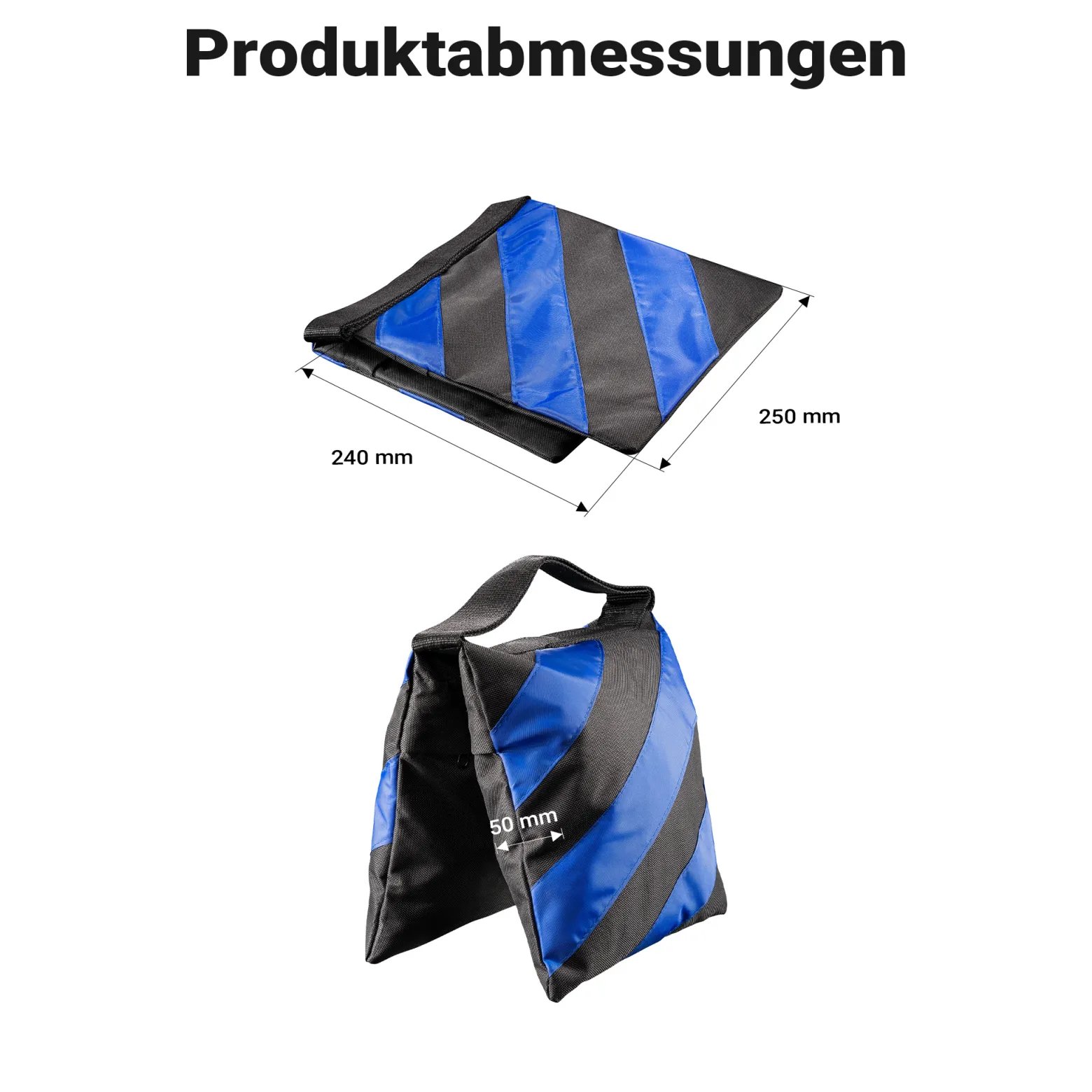 Walimex pro WT-806 Lichtstativ + Sandsack Set, Fotostativ bis 256 cm mit Federdämpfung und befüllbarer Gewichtssack