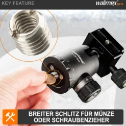 Walimex pro 2x Gewindeadapter 1/4 Zoll auf 3/8 Zoll, hochwertiger Gewinde Adapter aus Edelstahl, passend für ältere Kameras und Stativgewinde