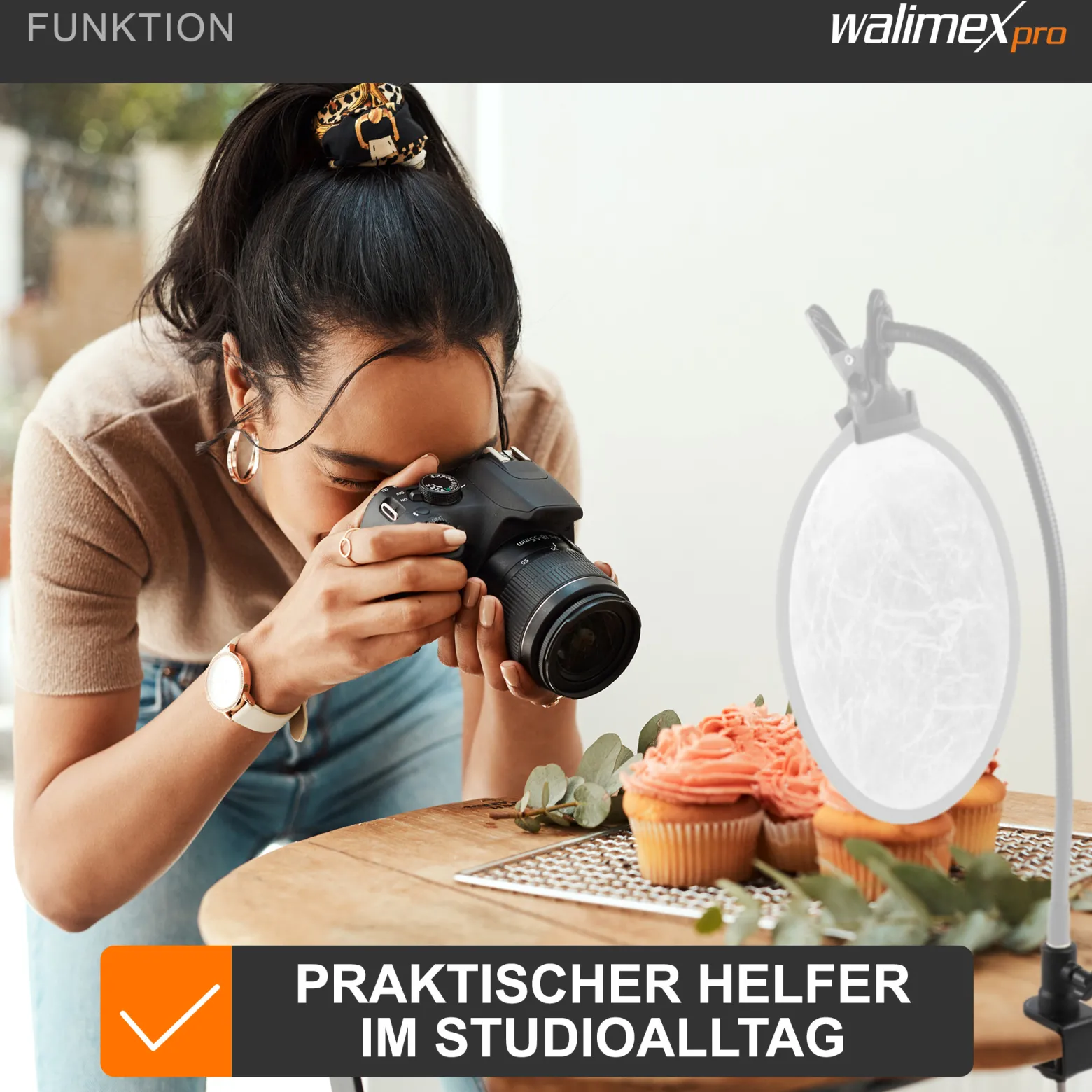 Walimex Schraubklemme mit Spigotaufnahme - 65 x 40 x 150 mm - für 1/4 und 5/8" Spigot - Klemmbereich ca. 3,5 cm - für Kanten und Platten - Fotozubehör Kamera Zubehör Fotostudio Atelier