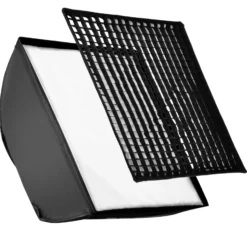 Walimex Set für Blitzhalter - 230 x 220 x 80 mm - 4-fach Halter für Systemblitze - mit Softbox 60 x 60 cm, Diffusoren, Grid & Transporttasche - Kamera Foto Studio