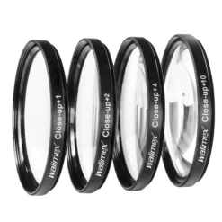 Walimex Set 4x Close up Makrolinsen/Nahlinsen - für 72 mm Gewinde - inkl. +1/+2/+4/+10 Dioptrien - Kamera Foto Zubehör für Makrofotografie Macro Shots Makro Objektiv