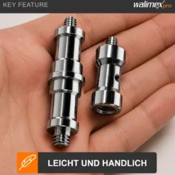 Walimex Set 1x Spigot Gewinde Adapter 3/8 Zoll bis 1/4 Zoll und 1x Spigot Gewinde Adapter 3/8 Zoll auf 1/4 Zoll– Gewindeadapter für Kamera Zubehör und Stativ – Fotostudio Fotoshootings Fotografie