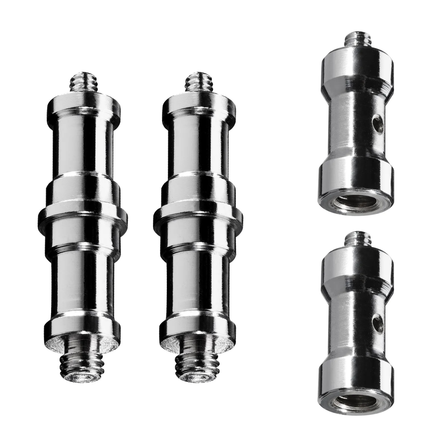 Walimex Set 2x Spigot Gewinde Adapter 3/8 Zoll bis 1/4 Zoll und 2x Spigot Gewinde Adapter 3/8 Zoll auf 1/4 Zoll– Gewindeadapter für Kamera Zubehör und Stativ – Fotostudio Fotoshootings Fotografie